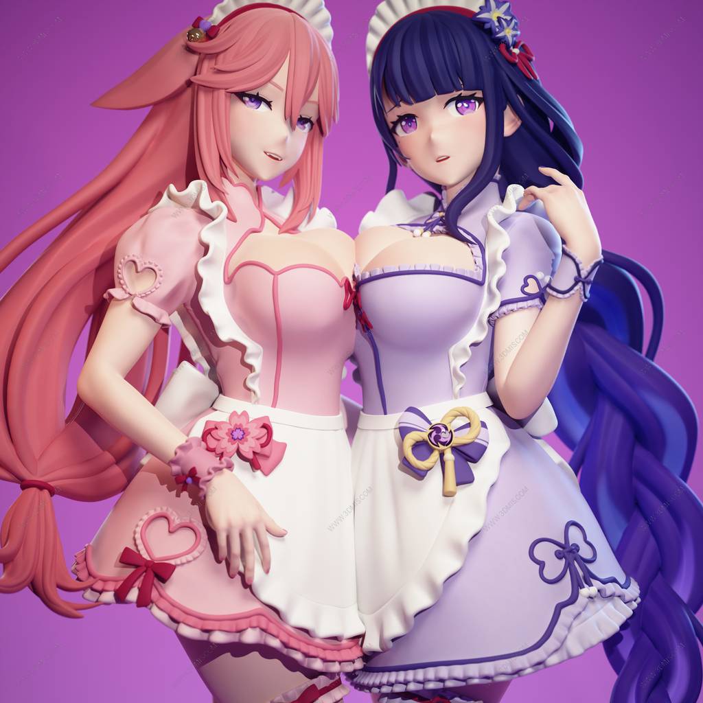 P站图纸印象馆 Eggma Studios 原神 雷电将军和八重神子 Eggma Studios 原神 雷电将军和八重神子