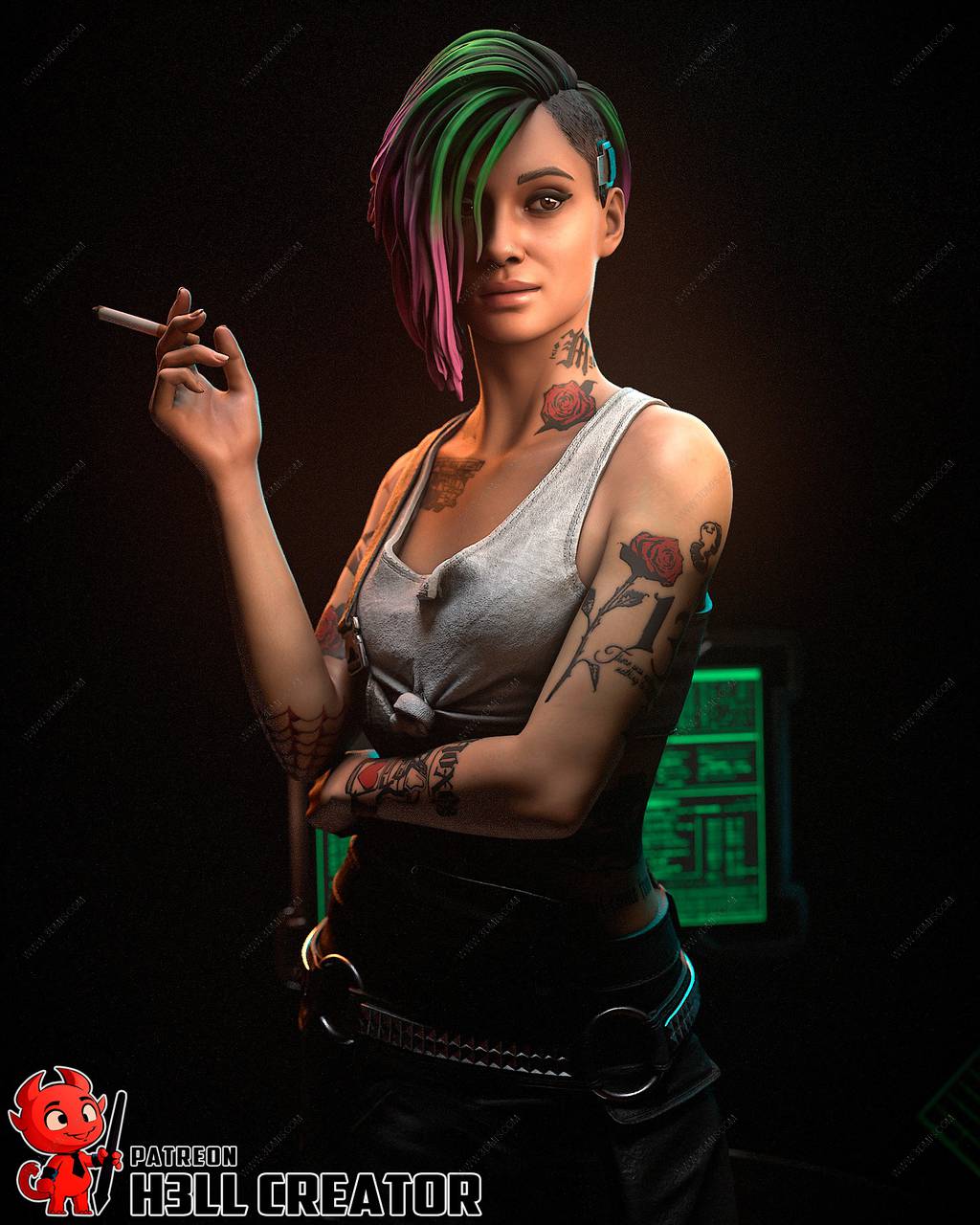 P站图纸印象馆 H3LL 赛博朋克2077 朱迪·阿尔瓦雷兹 H3LL 赛博朋克2077 朱迪·阿尔瓦雷兹