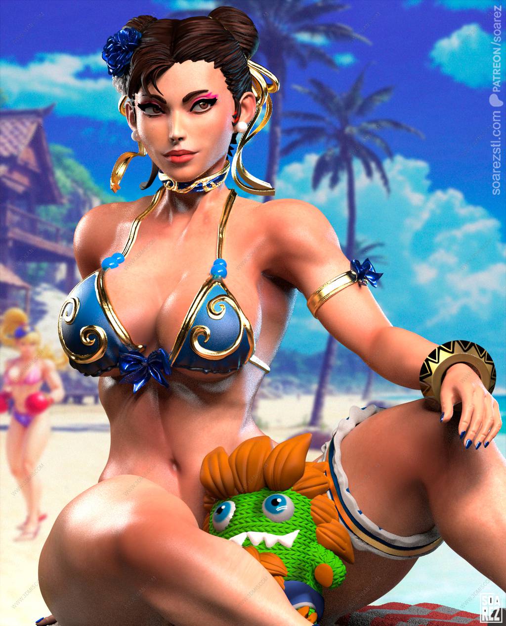 P站图纸印象馆 Soarez3D 街头霸王 春丽 Soarez3D 街头霸王 春丽