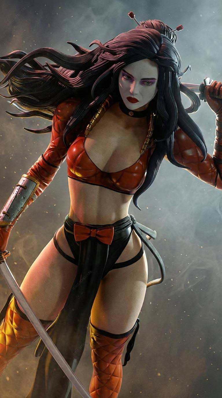 P站图纸印象馆 MCM3D 日本女武士 MCM3D 日本女武士