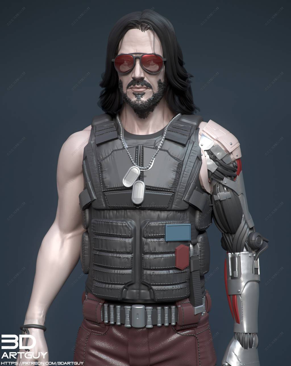 P站图纸印象馆 3DArtGuy 赛博朋克2077 强尼·银手 3DArtGuy 赛博朋克2077 强尼·银手