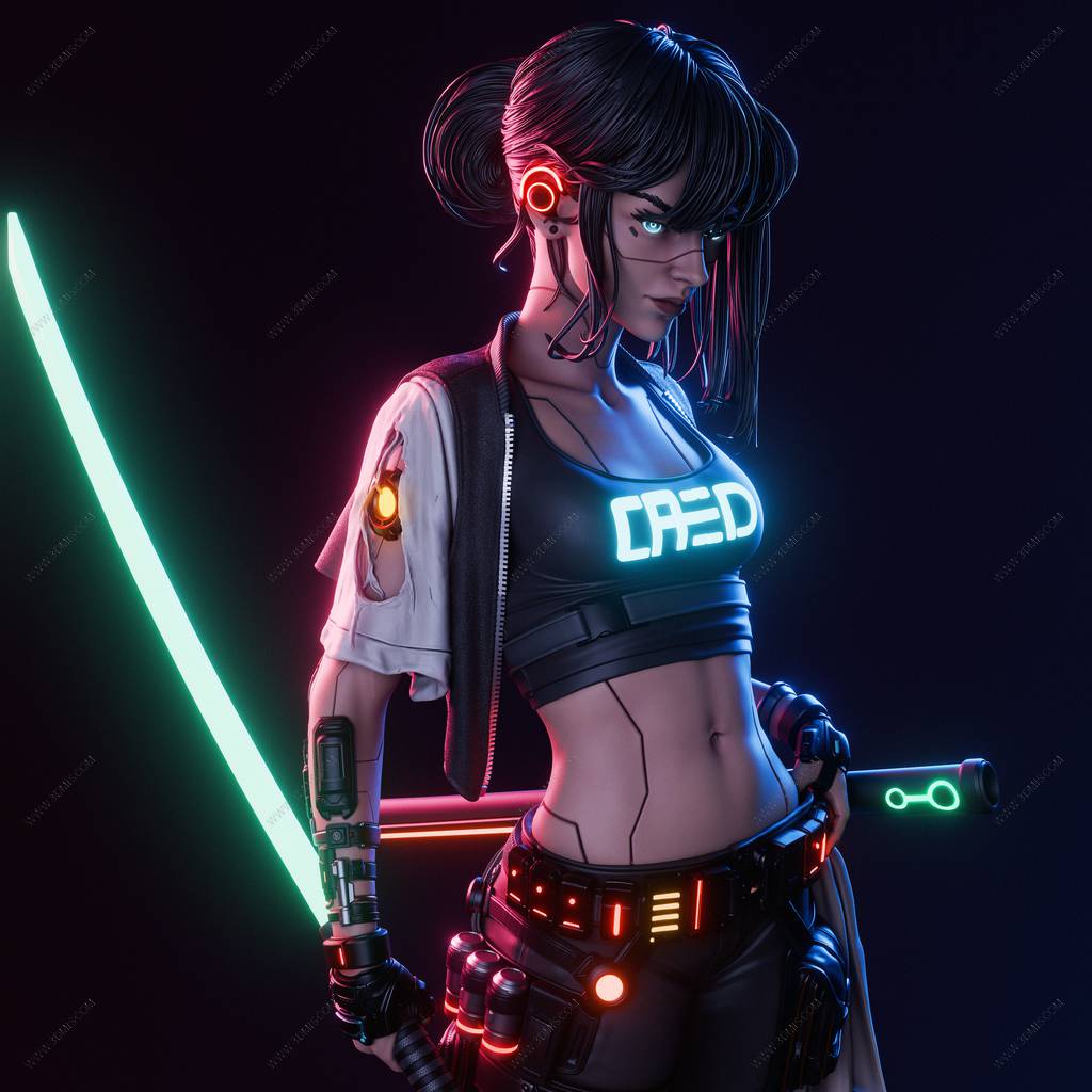 P站图纸印象馆 CA3D 赛博朋克武士 CA3D 赛博朋克武士