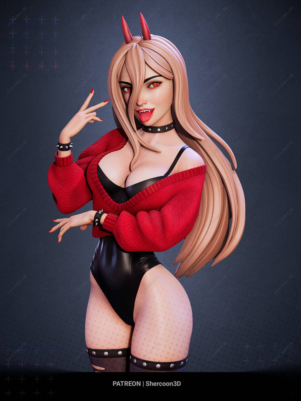 P站图纸印象馆 Shercoon3D 链锯人 帕瓦 Shercoon3D 链锯人 帕瓦