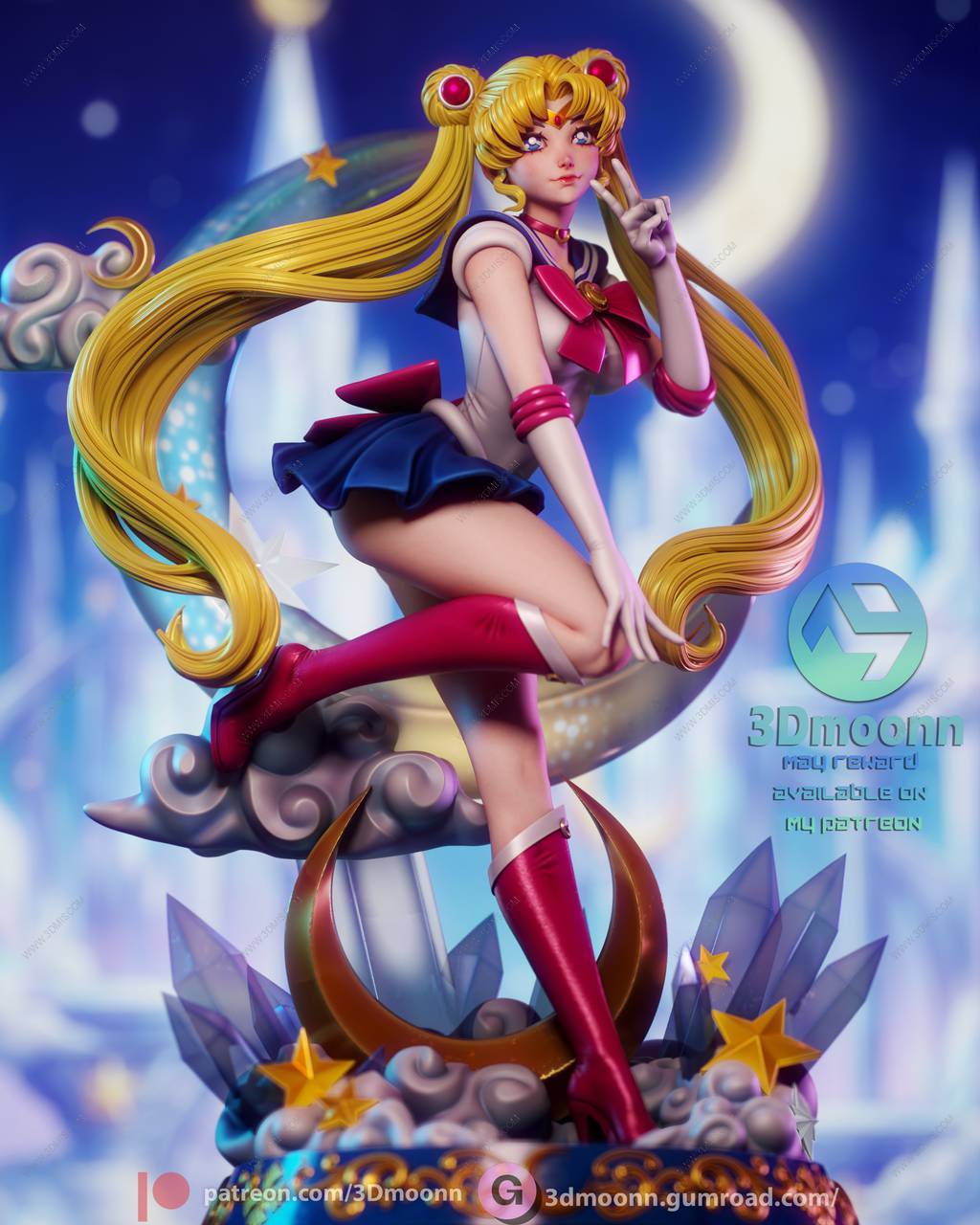 P站图纸印象馆 3Dmoonn 美少女战士 月野兔 3Dmoonn 美少女战士 月野兔
