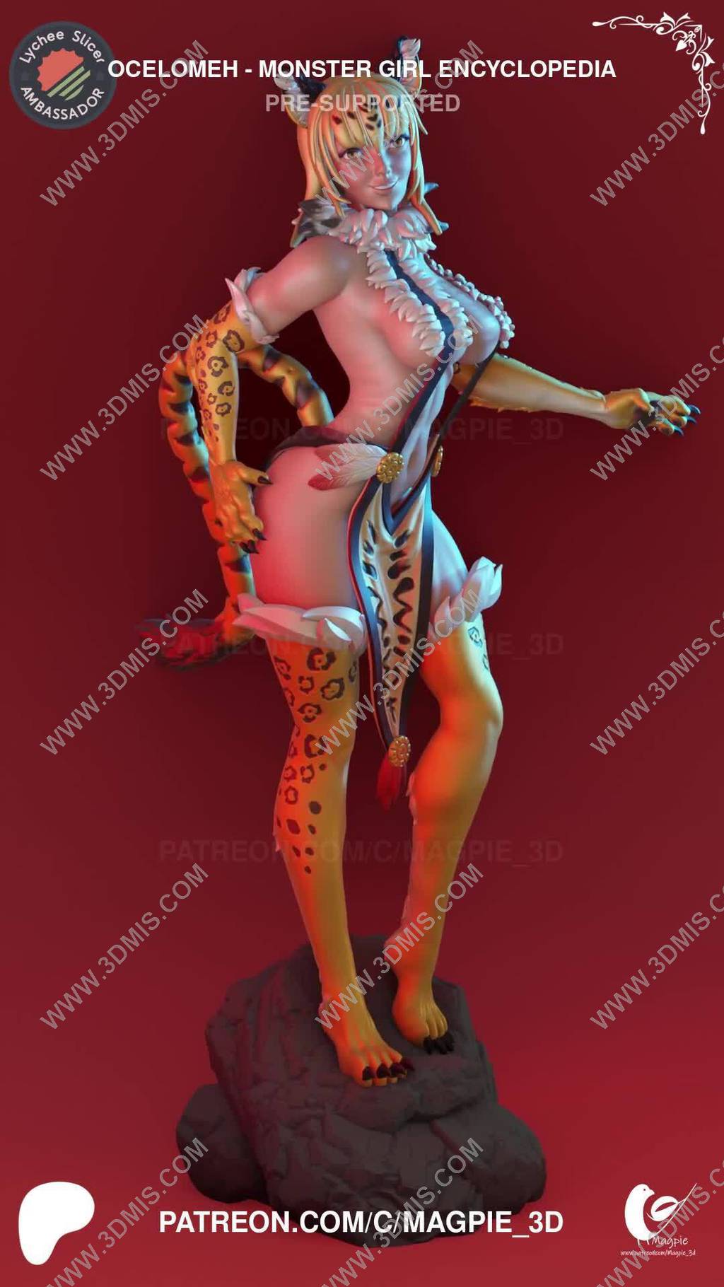 P站图纸印象馆 Magpie 3D 魔物娘图鉴 Ocelomeh Magpie 3D 魔物娘图鉴 Ocelomeh