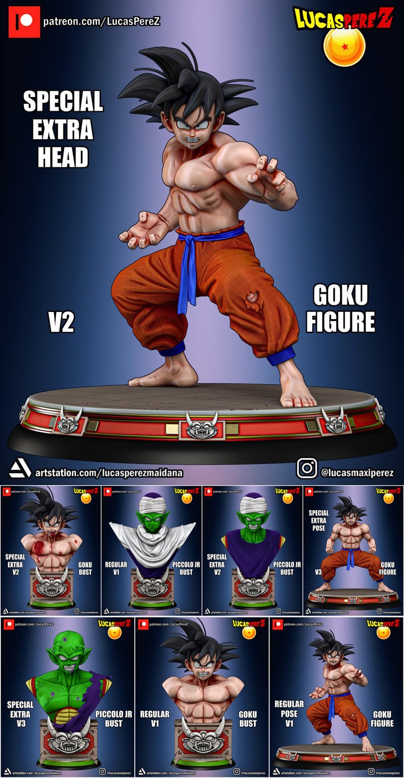 P站图纸印象馆 Pack Goku and Piccoro Torneo – 3D STL Print Model Pack Goku and Piccoro Torneo – 3D STL Print Model