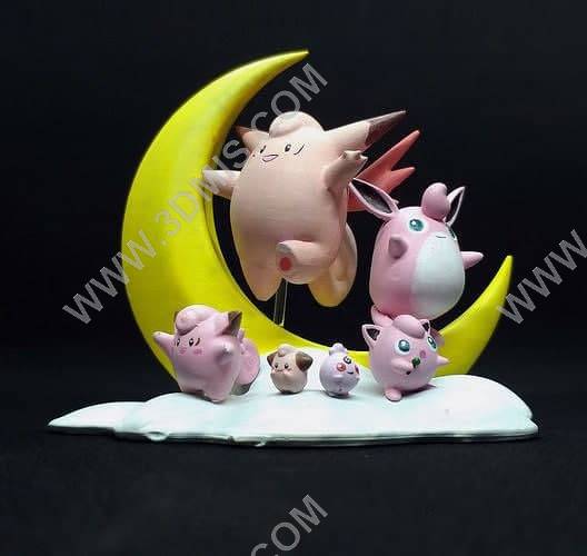 P站图纸印象馆 精灵宝可梦 皮可西一家与月亮 精灵宝可梦 皮可西一家与月亮