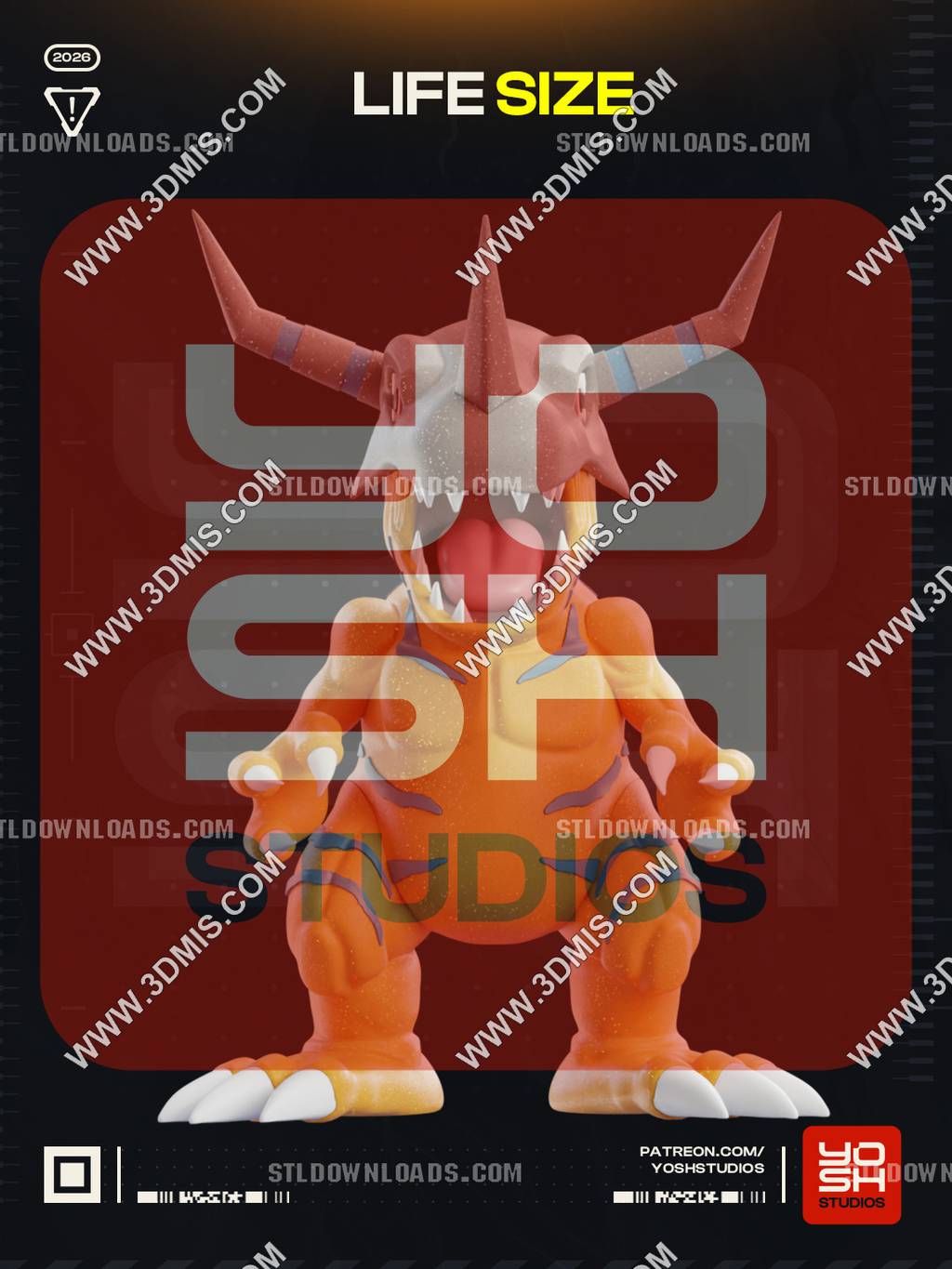 P站图纸印象馆 Yosh Studios 数码宝贝 暴龙兽 Yosh Studios 数码宝贝 暴龙兽