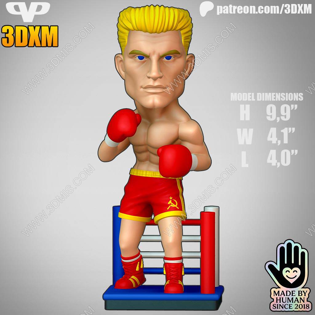 P站图纸印象馆 Chibi STL 奎迪:英雄再起 伊万·德拉戈 Chibi STL 奎迪:英雄再起 伊万·德拉戈