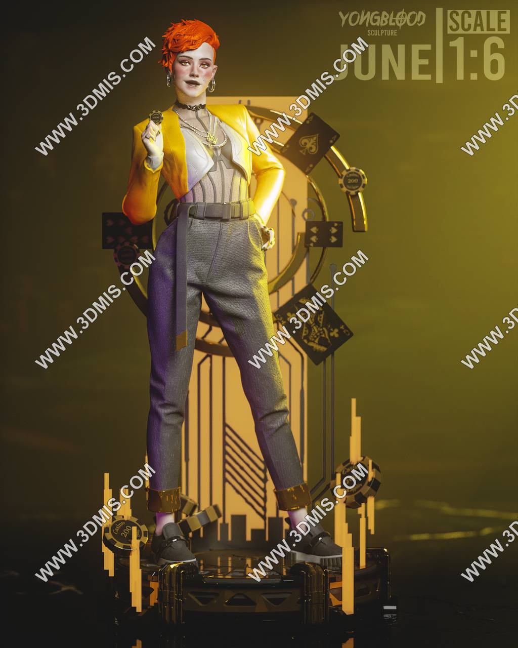 P站图纸印象馆 Yongblood Sculpture – Aurore Cassel Cyberpunk 2077 – 3D Print Model STL Yongblood Sculpture – Aurore Cassel Cyberpunk 2077 – 3D Print Model STL