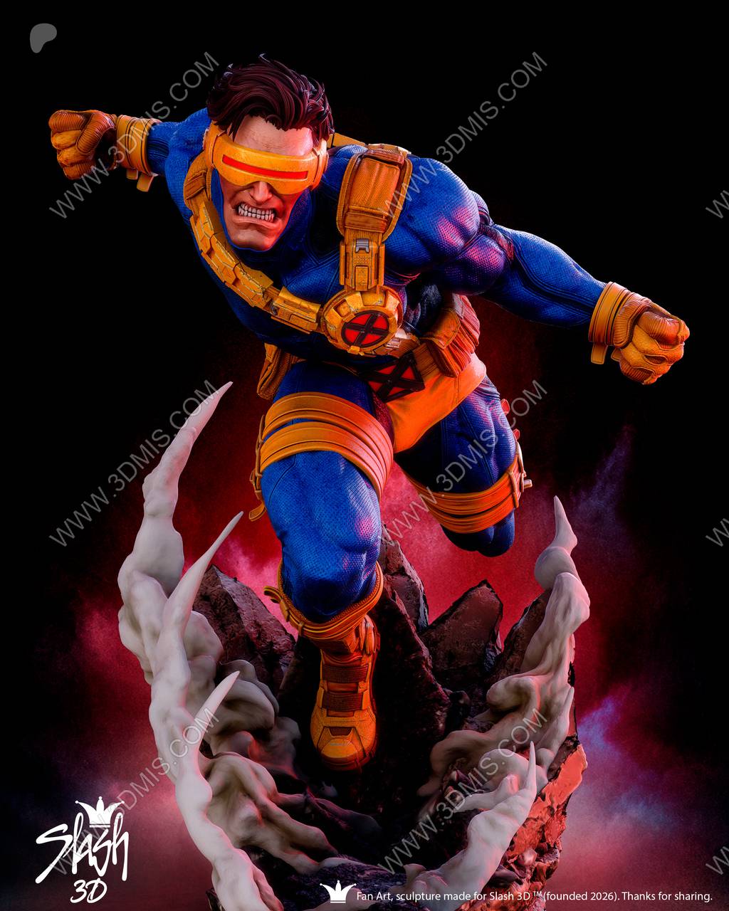 P站图纸印象馆 Slash 3D 漫威 镭射眼 Slash 3D 漫威 镭射眼