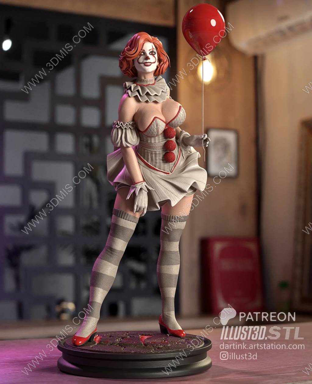 P站图纸印象馆 illust3d 小丑回魂 潘尼怀斯 illust3d 小丑回魂 潘尼怀斯