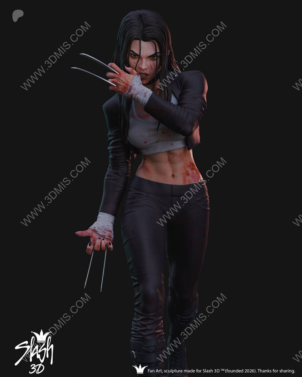 P站图纸印象馆 Slash 3D 漫威 克隆人X-23 Slash 3D 漫威 克隆人X-23